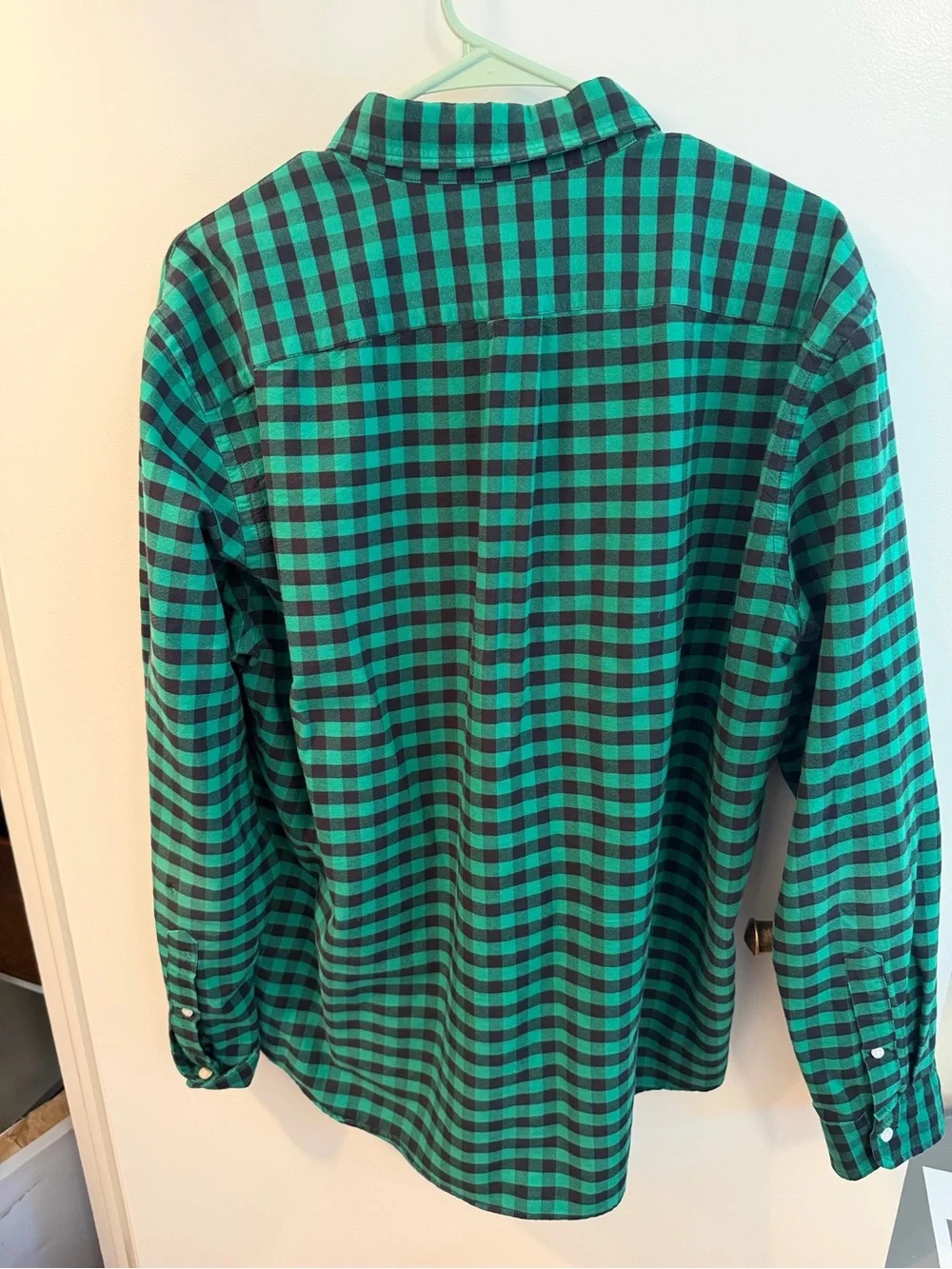 J.Crew XL Slim Oxford Green Black Plaid Button Down Shirt